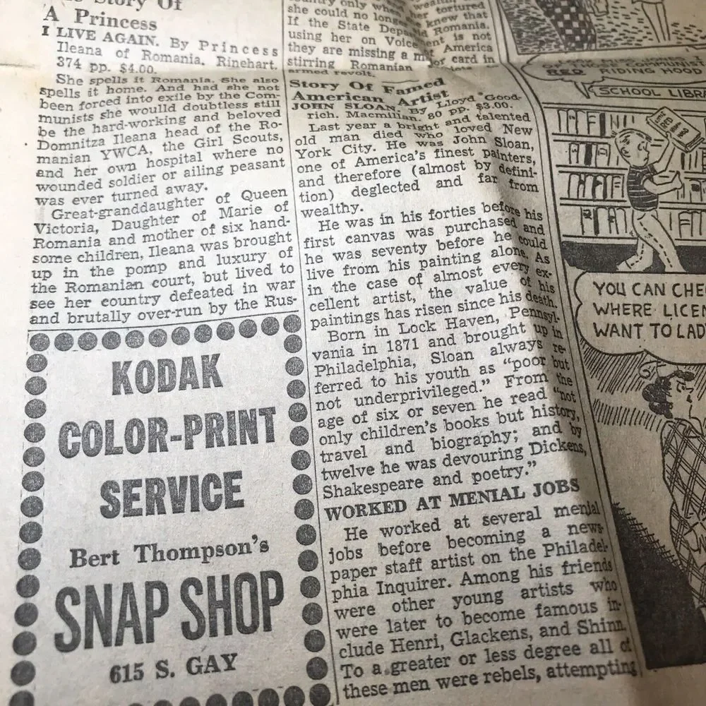 Vintage The Knoxville Journal March‎ 9 1952 Sunday Ephemera Memorabilia Souvenir